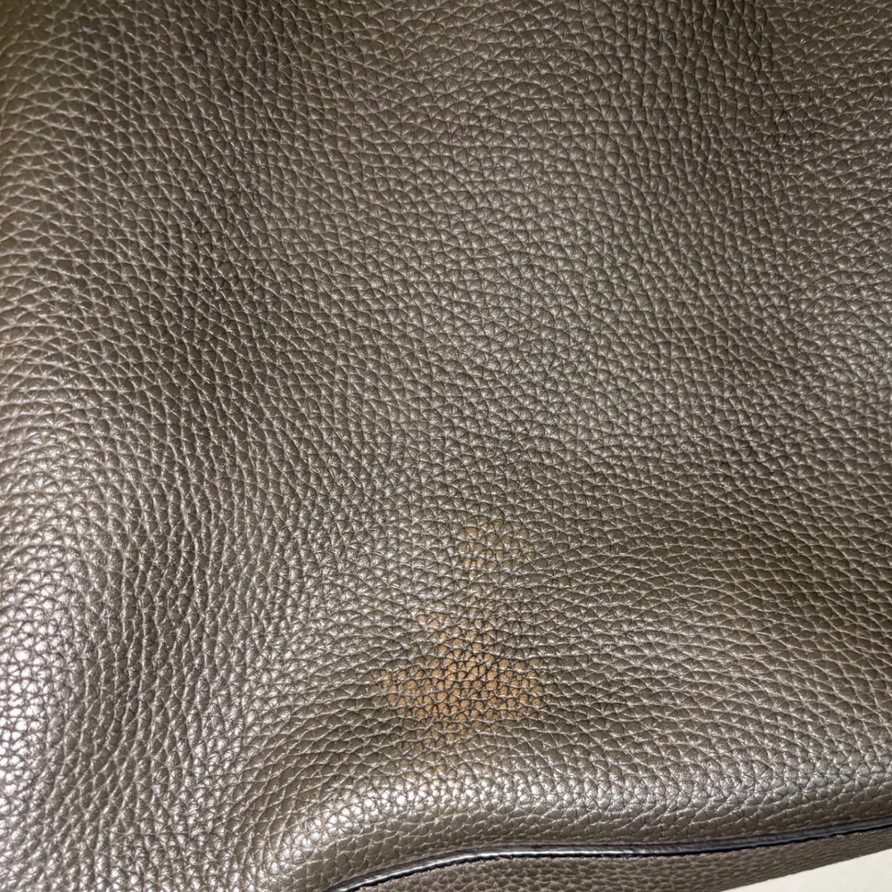 Coach Avenue Soft Tote Pebbled Leather Dark Olive Green/Gray Large Shoulder Bag - Picture 7 of 16